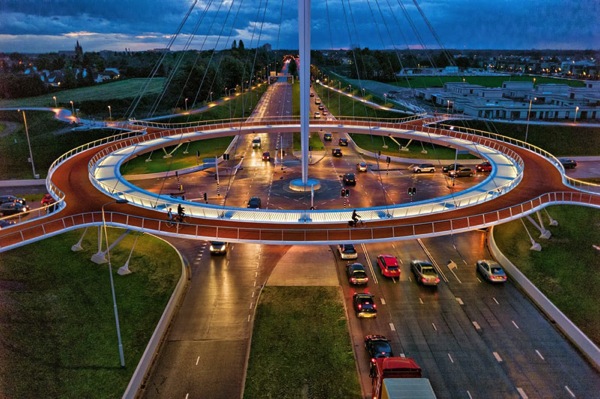 First Suspended Bicycle Roundabout